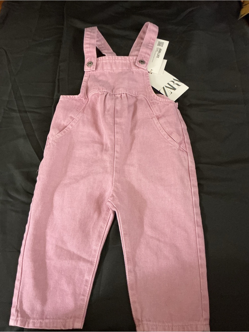 Zara Light Pink Girls' Cotton Overalls - Picture 5 of 16